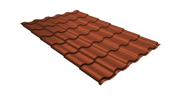 Металлочерепица кредо GL 0,5 GreenСoat Pural RR 750 кирпично-красный (RAL 8004 терракота) купить в на Вятских Полянах