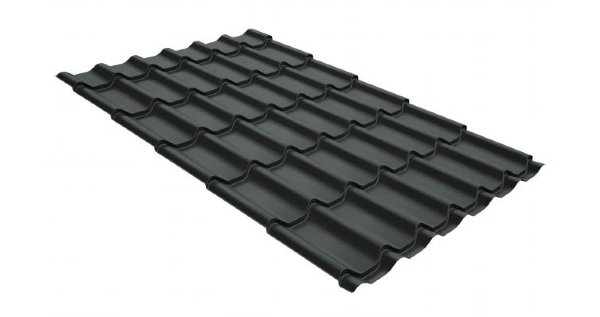 Металлочерепица классик GL 0,5 GreenCoat Pural Matt RR 23 темно-серый (RAL 7024 мокрый асфальт) купить в на Вятских Полянах