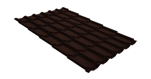 Металлочерепица классик GL 0,5 GreenCoat Pural Matt RR 887 шоколадно-коричневый (RAL 8017 шоколад) купить в на Вятских Полянах
