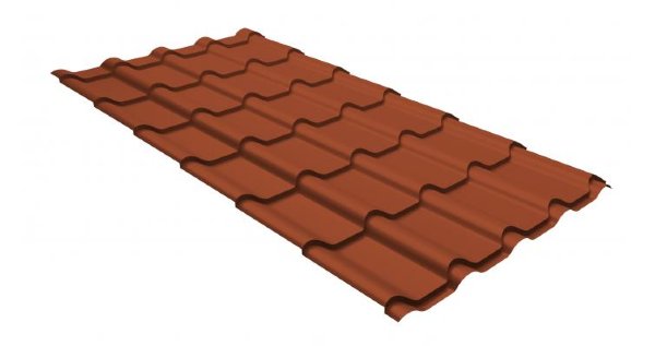 Металлочерепица камея GL 0,5 GreenCoat Pural RR 750 кирпично-красный (RAL 8004 терракота) купить в на Вятских Полянах