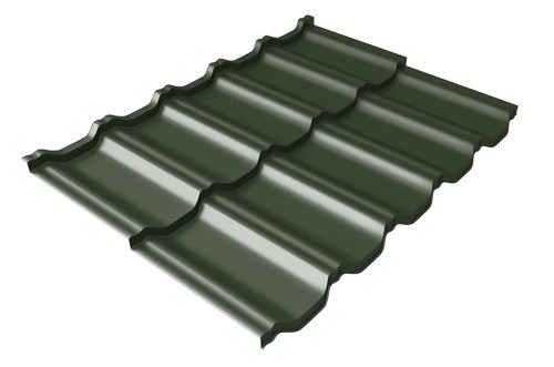 Металлочерепица модульная Квинта Uno Grand Line c 3D резом 0,5 GreenСoat Pural RR 11 темно-зеленый (RAL 6020 хромовая зелень) купить в на Вятских Полянах