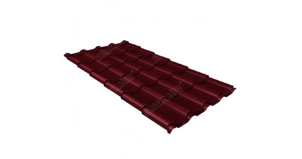 Металлочерепица камея 0,5 Satin RAL 3005 красное вино купить в на Вятских Полянах