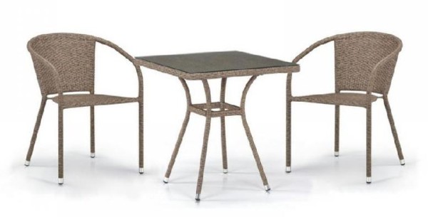 Комплект плетеной мебели AFINA из иск. ротанга T282BNT/Y137C-W56 Light Brown 2Pcs купить в на Вятских Полянах