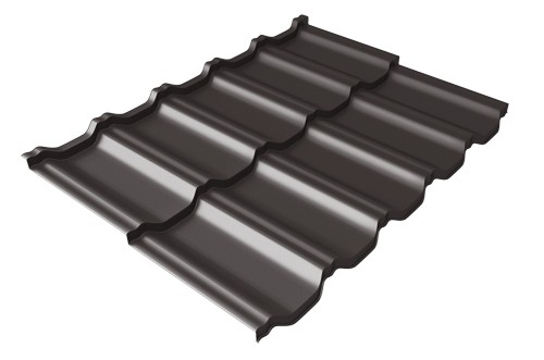 Металлочерепица модульная Квинта Uno Grand Line c 3D резом 0,5 Satin Мatt RR 32 темно-коричневый купить в на Вятских Полянах