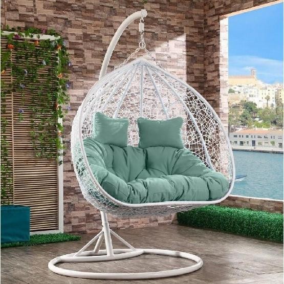 Кресло Подвесное из искусственного ротанга AFM-109A White/Green купить в на Вятских Полянах