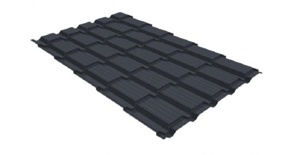 Металлочерепица GL квадро профи 0,5 GreenCoat Pural RR 23 темно-серый (RAL 7024) мокрый асфальт купить в на Вятских Полянах