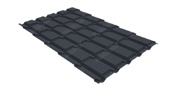 Металлочерепица GL квадро профи 0,5 Satin RAL 7024 мокрый асфальт купить в на Вятских Полянах