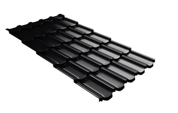 Металлочерепица квинта плюс с 3D резом 0,5 Satin RAL 9005 черный купить в на Вятских Полянах