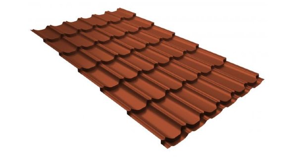 Металлочерепица квинта плюс 0,5 GreenCoat Pural RR 750 кирпично-красный (RAL 8004 терракота) купить в на Вятских Полянах